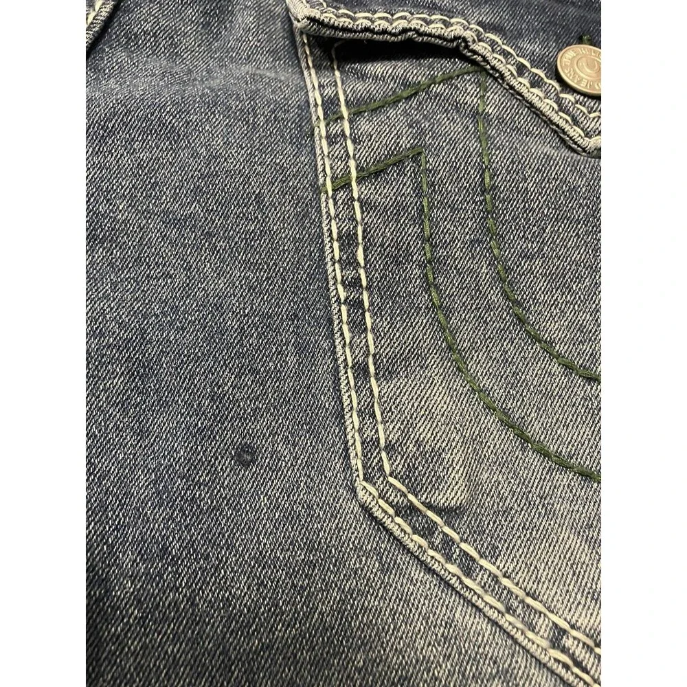 True Religion Men’s Ricky T Big Flap Straight Jeans Blue Sz 34x34 NEW SEE DESC